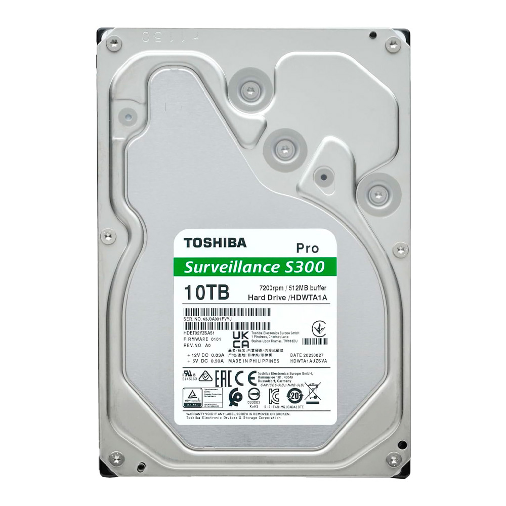 HD 10TB S300 PRO SURVEILLANCE 3.5" 7200RPM SATA III TOSHIBA HDWTA1AUZSVAR