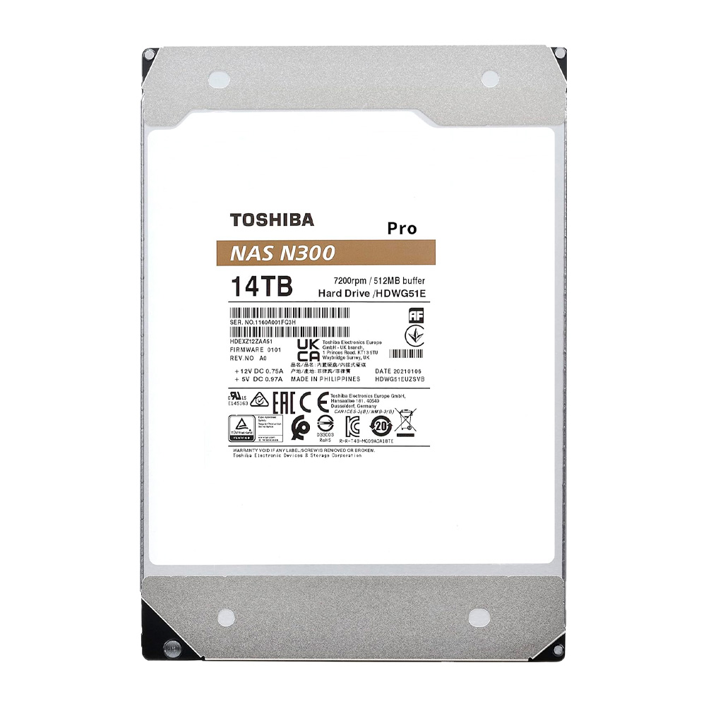 HD 14TB N300 PRO NAS 3.5" 7200RPM SATA III TOSHIBA HDWG51EXZSTB