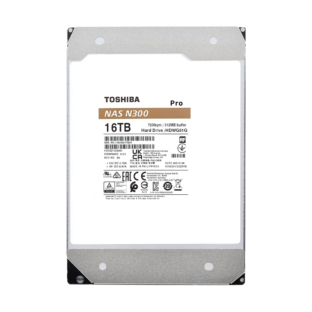 HD 16TB N300 PRO NAS 3.5" 7200RPM SATA III TOSHIBA HDWG51GXZSTB