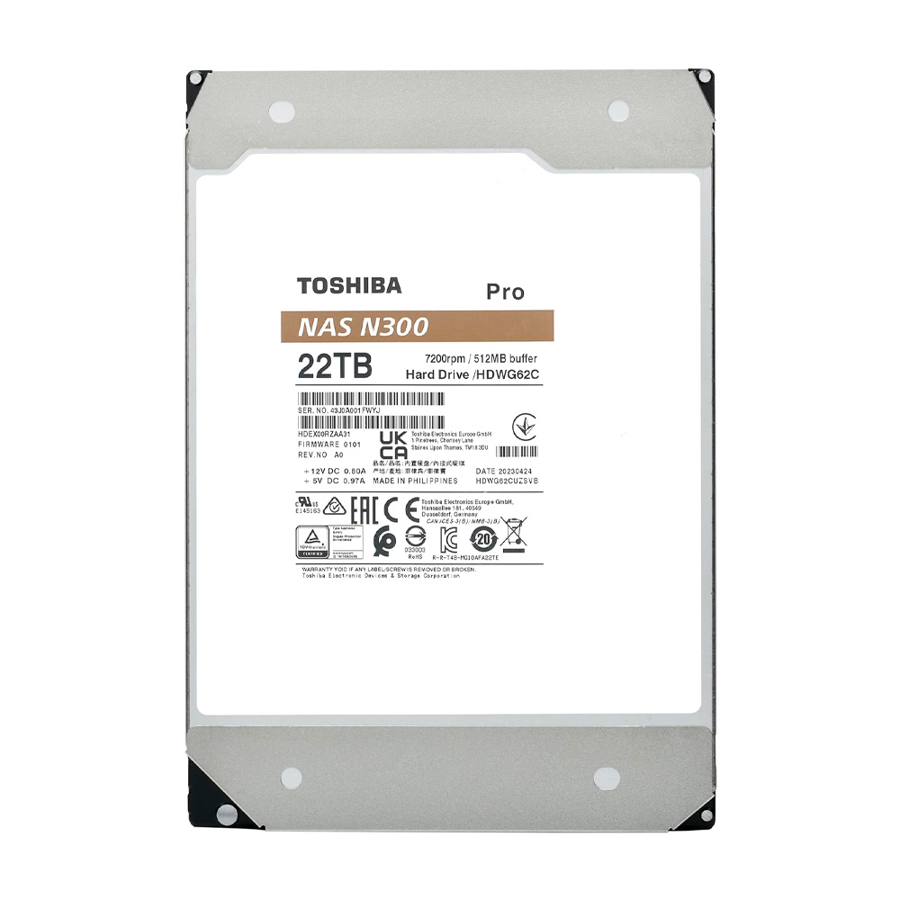 HD 22TB N300 PRO NAS 3.5" 7200RPM SATA III TOSHIBA HDWG62CXZSTB