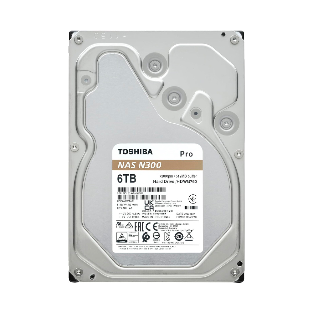 HD 6TB N300 PRO NAS 3.5" 7200RPM SATA III TOSHIBA HDWG760XZSTB