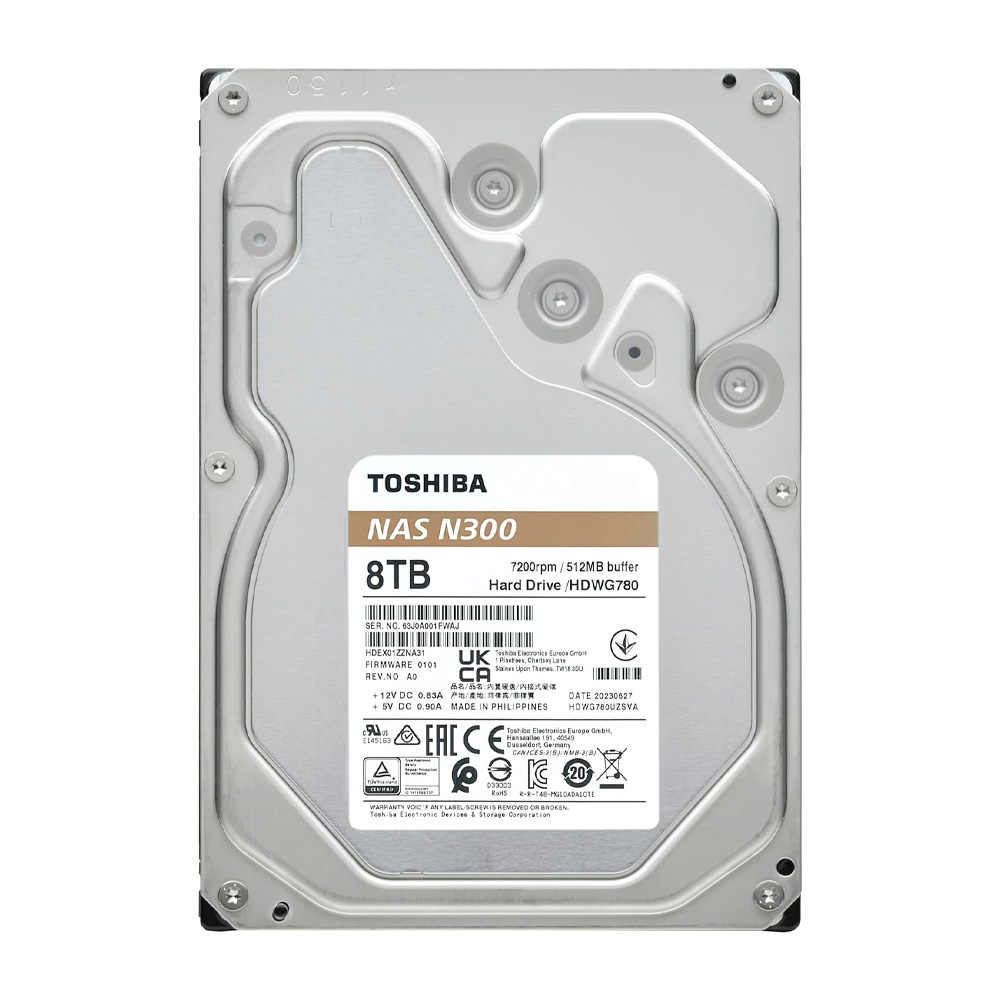 HD 8TB N300 NAS 3.5" 7200RPM SATA III TOSHIBA HDWG780XZSTA