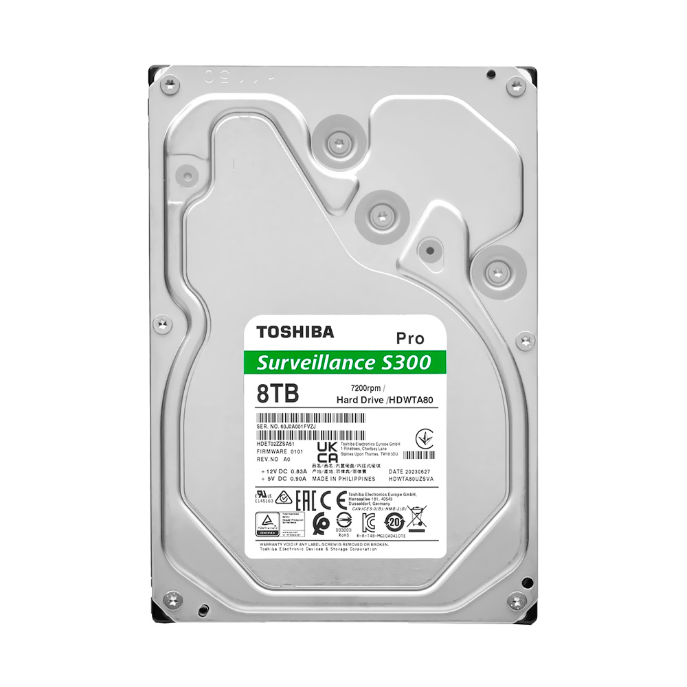 HD 8TB S300 PRO SURVEILLANCE 3.5" 7200RPM SATA III TOSHIBA HDWTA80UZSVAR