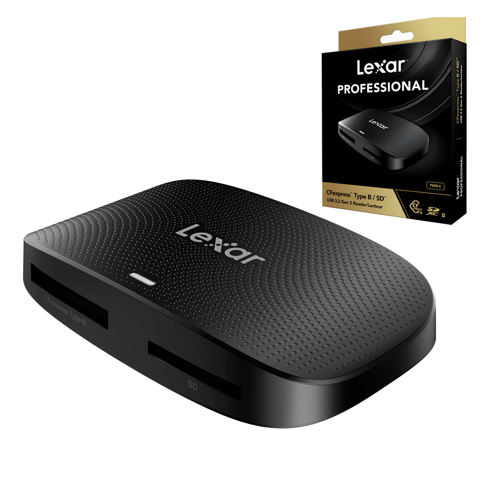 LEITOR DE CARTAO DE MEMORIA LEXAR CFEXPRESS TIPO B/SD USB C 3.2 GEN 2 LRW520U-RNBNG - ATE 312 MB/s