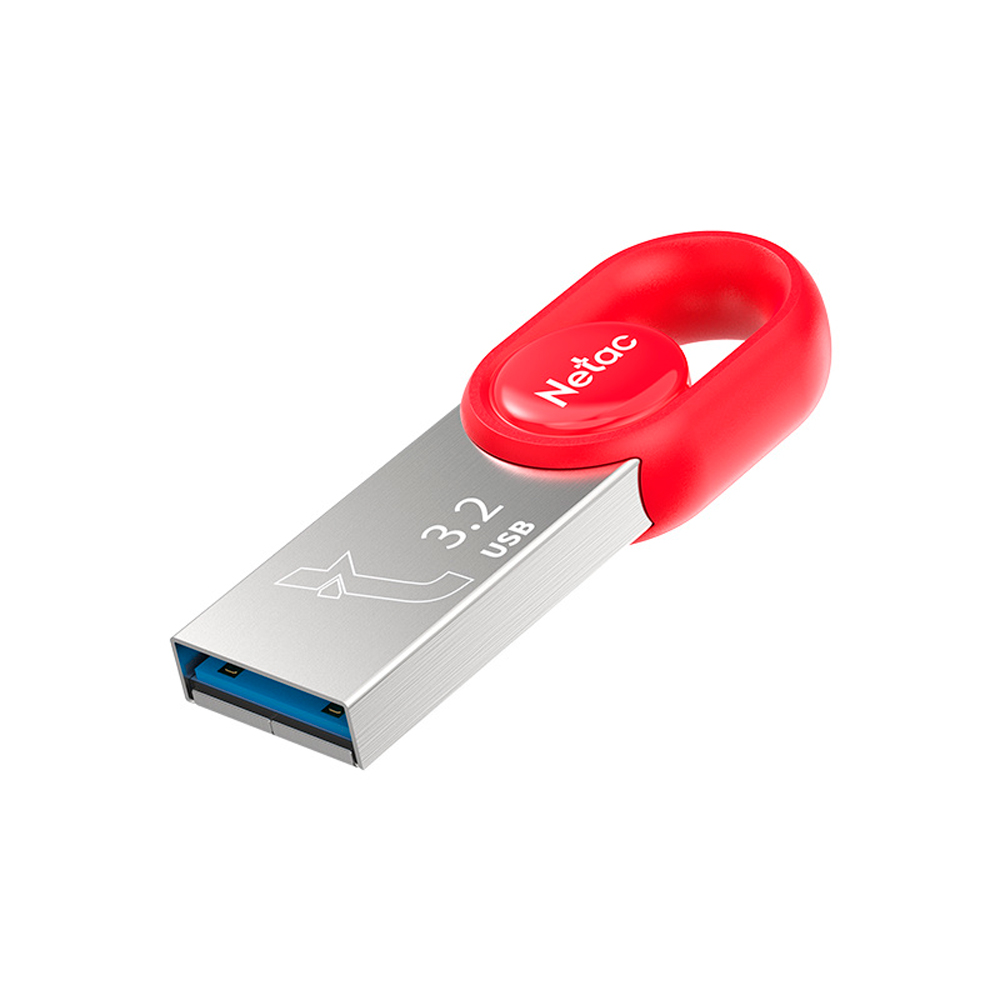 PENDRIVE 128GB UM2 EM ALUMINIO/PLASTICO VERMELHO USB 3.2 NETAC NT03UM2N-128G-32RE