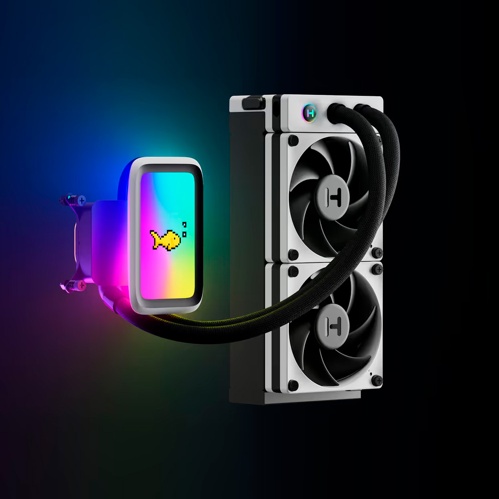 Water Cooler Hyte THICC Q60 com LCD IPS 5'' - FAN-HYTE-Q60-BW